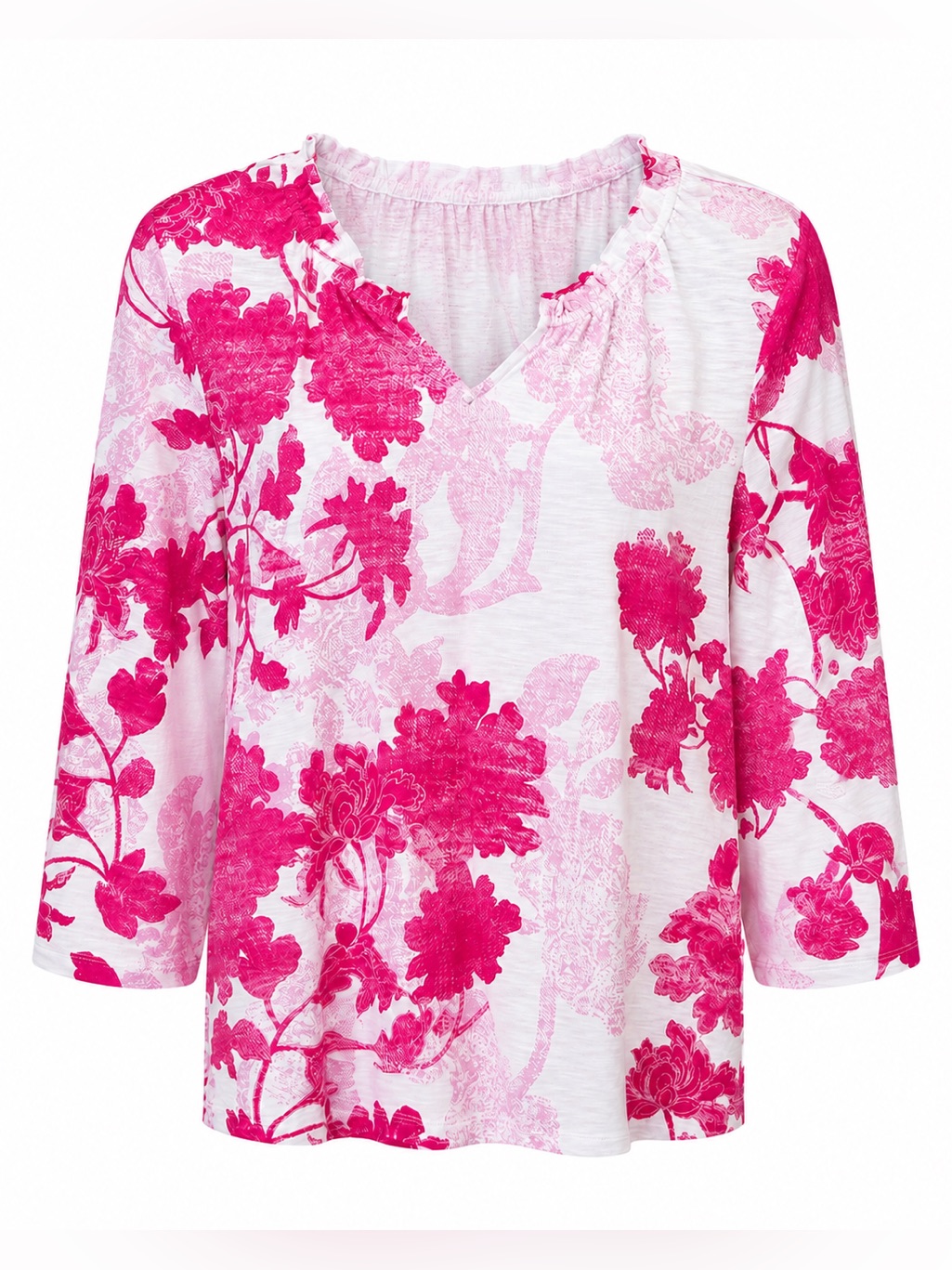 Chicos Pink/White Floral Top, Size 16/18, Chicos Size 3